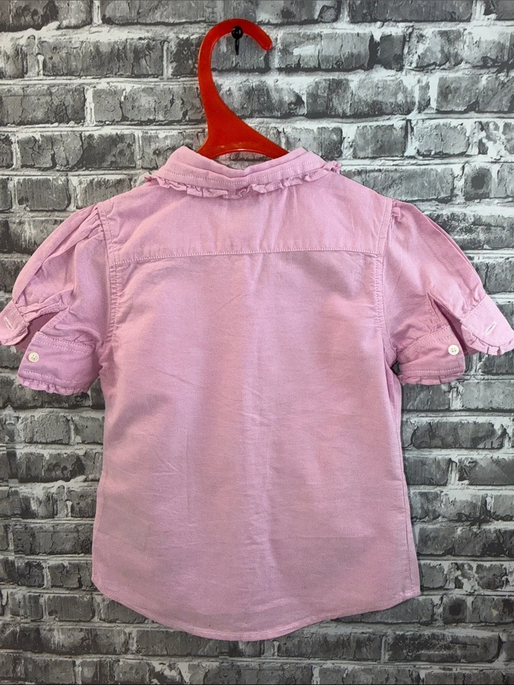 Girl's Ralph Lauren Light Pink Girls' Ruffle Collar Button-Down Shirt